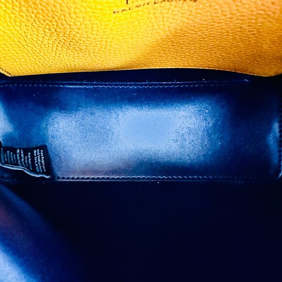 LAUREN RALPH LAUREN YELLOW ZIP TOP HALF MOON CROSSBODY BAG - Picture 9 of 12